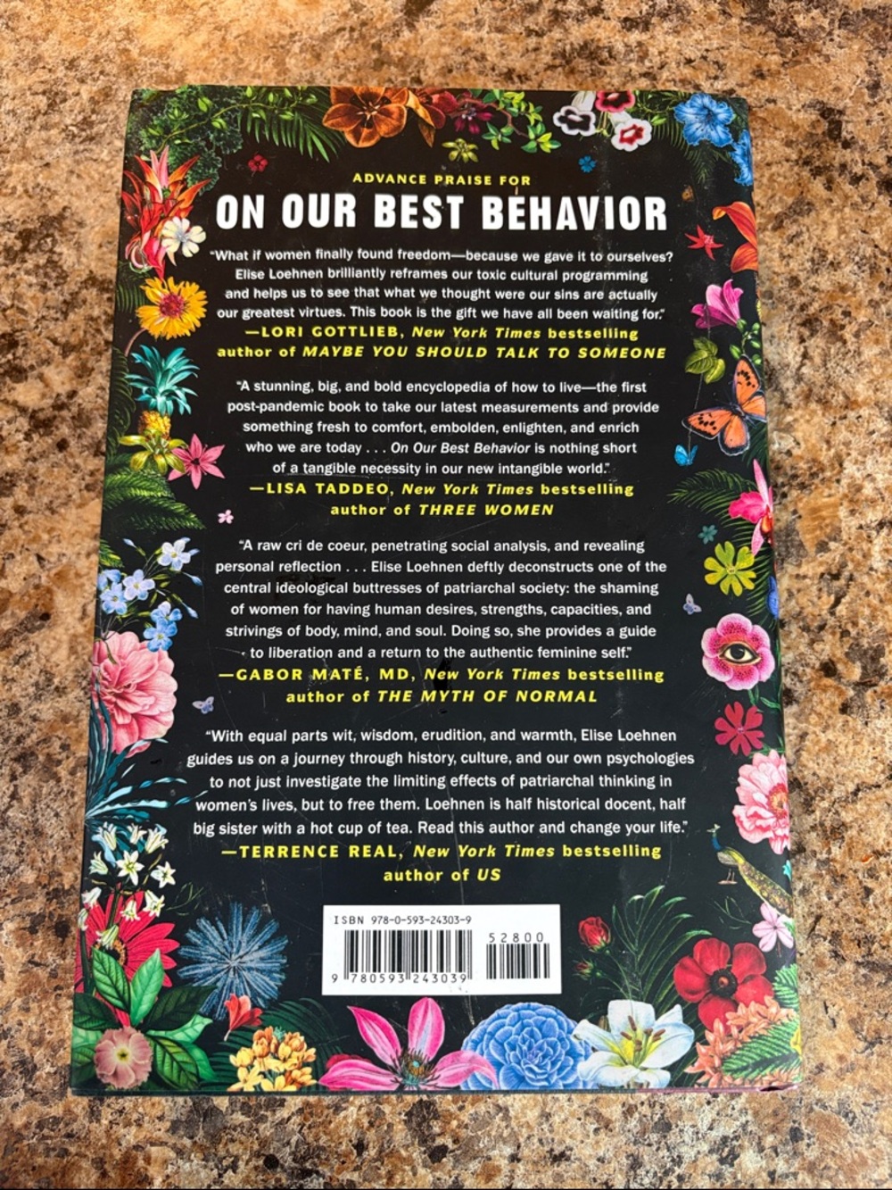 On Our Best Behavior by Elise Loehnen - Floral Black Hardcover - Picture 2 of 4